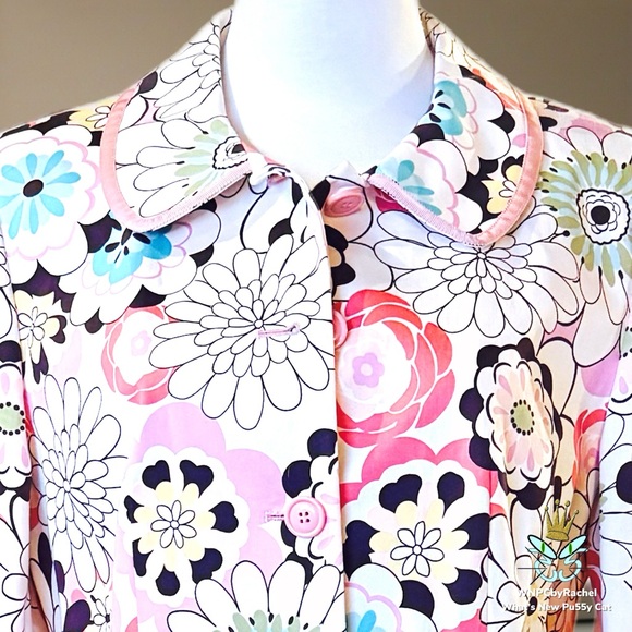 Isabel & Nina Floral Cotton Coat, Size 14 - Picture 5 of 12